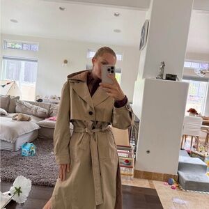 Coach Tan Trench Coat with Brown Accents